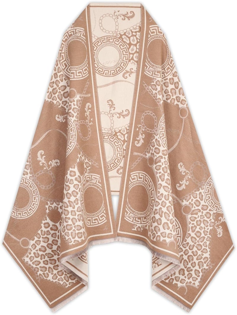 EXTREE Scarfs for Women Pashmina Silky Shawl Wrap for Evening Dressing Blanket Open Front Poncho Cape - Image 1